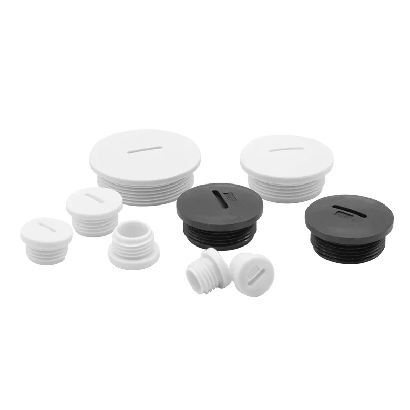 Plastic Waterproof Plug Thread Pipe Fitting End Cap M12-MM63 PG7 PG9 Nylon Gland Seal Masking Parts with Gasket PG9 PG11 PG13.5