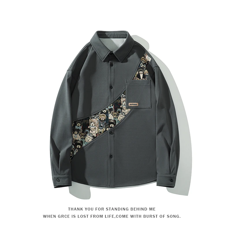 Camisa Social de manga larga para hombre, ropa elegante de alta calidad, estampada, Original, a la moda, 2024