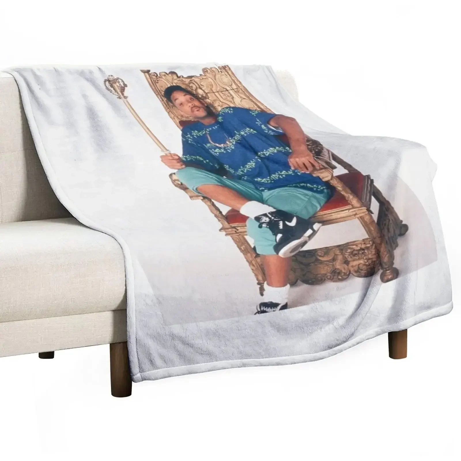 

New Will Smith on the throne Throw Blanket Soft Big anime Blankets