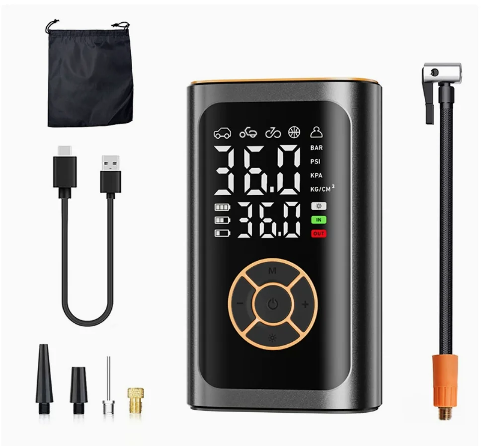 Smart Car Tire Electric Inflator Wireless Digital Display Power Bank Full Screen Car Air Pump for Vehicle Tires view 4