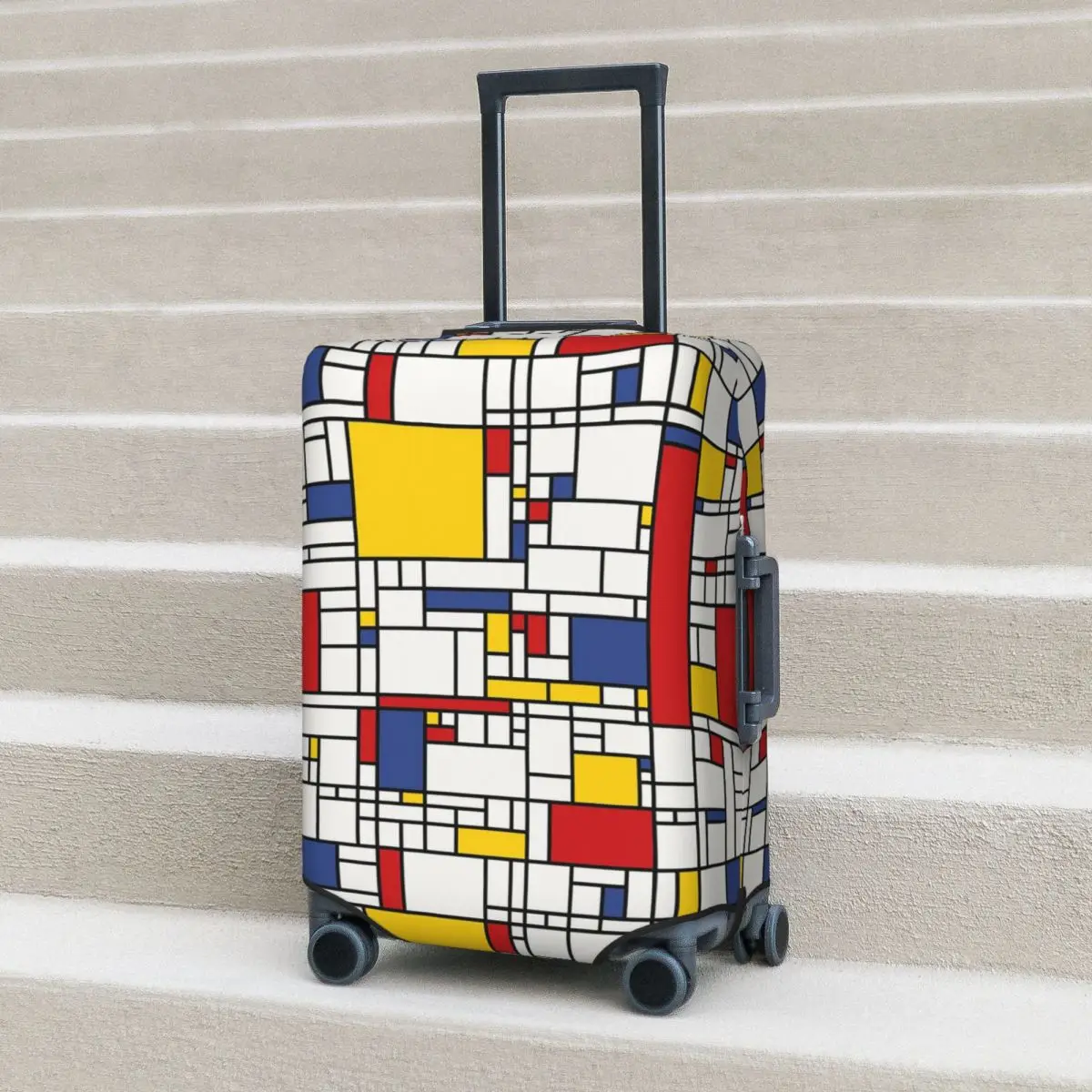

Piet Mondrian Suitcase Cover Protection Elastic Trip Luggage Protector Covers for 18-32 Inch