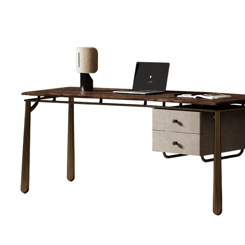 South American walnut desk, villa whole house with study series, modern light luxury desk and chair combination