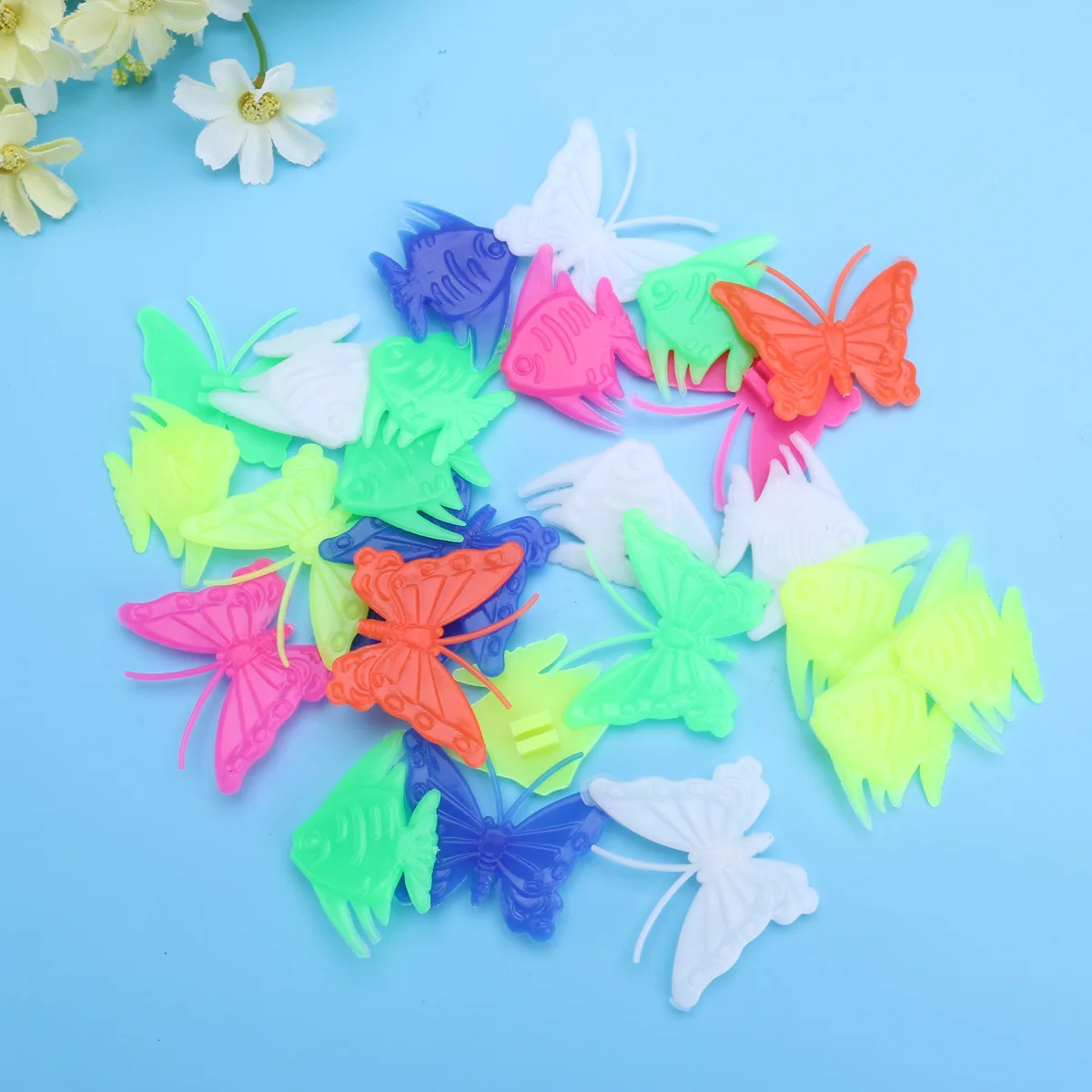

50pcs Spoke Beads 2 Bags Colorful Fish Bike Spoke Clips Bicycle Decoration Wheel Accessories Mixed Colors Front Back Spokes