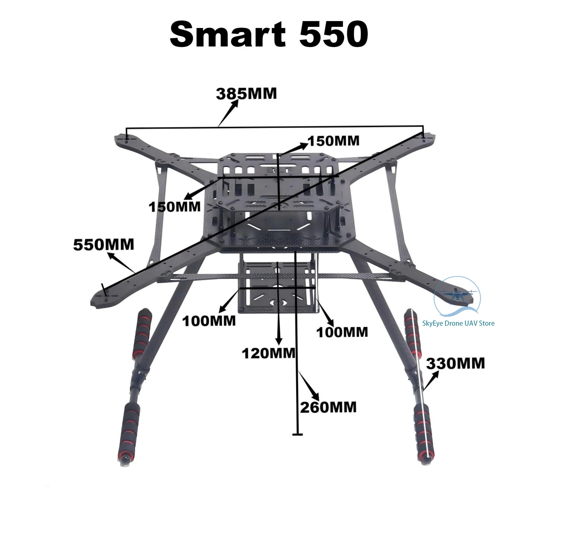 ZD550 550mm cadre de Drone en fibre de carbone ciel Quad APM PixHawk Ardupilot Quadrotor support RC Multicopter multi-rotor avec train d'atterrissage