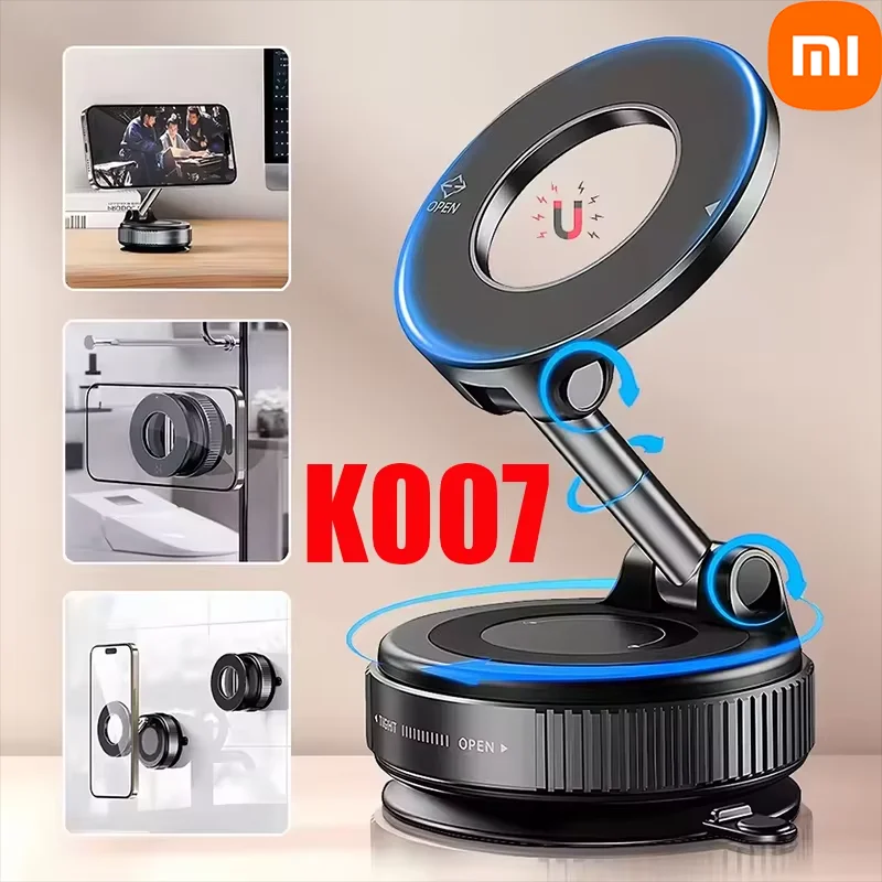 Xiaomi K007 Сильный магнитный автомобильный держатель для телефона, складной дизайн 360° °   Регулируемое вакуумное крепление для автомобиля/стола/ванной комнаты/универсального использования