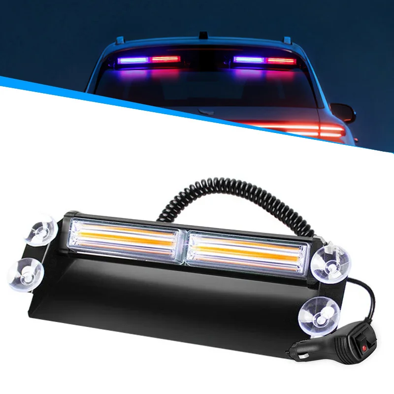 Front Windshield Car Strobe Lamp Bar Traffic Signal Emergency Flashing Lamp Car Warning Light LED Work Light Bar Dual Color