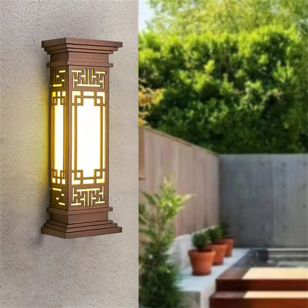 TEMAR Outdoor Light LED Chinese Style Wall Sconces Lamp Waterproof for Home Balcony Classical