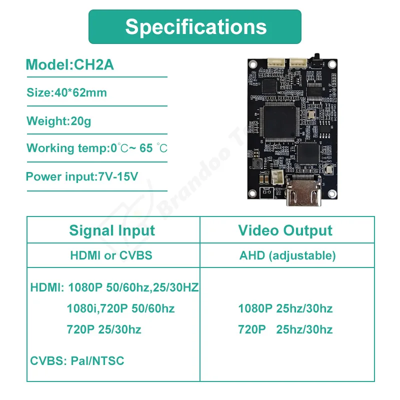 CVBS HDMI to AHD Video Converter AV Video Signal to AHD Adapter