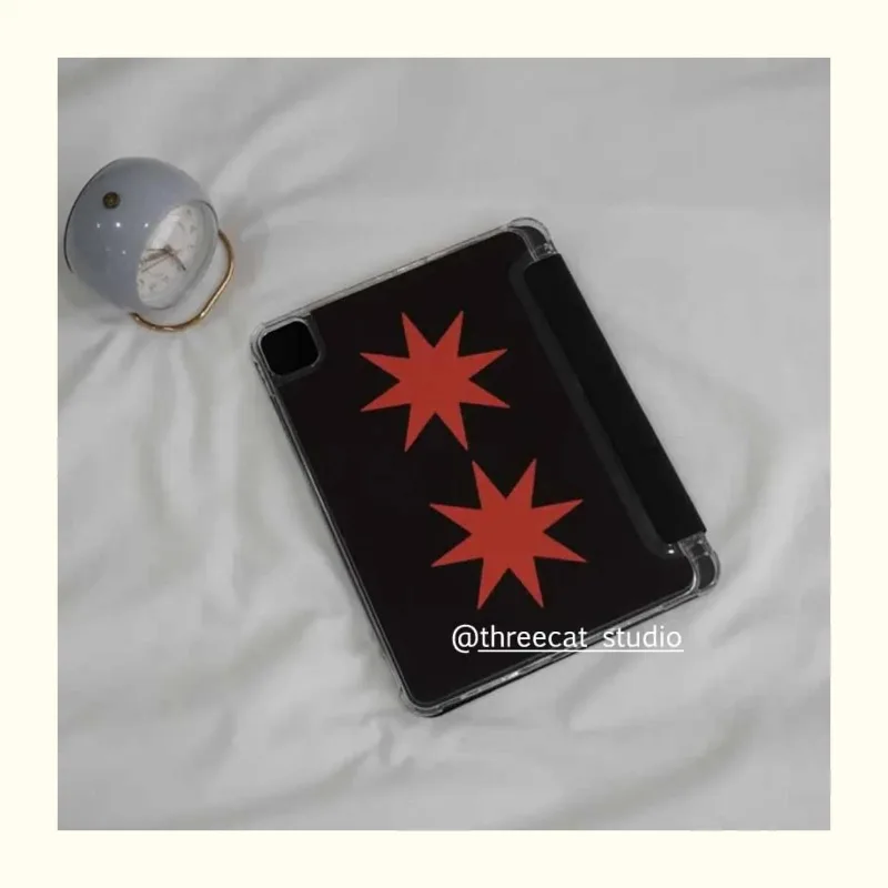 Ins Niche Red Star Glitter Design CASE FOR iPad pro 10/11-Inch 2020/6th/7th /8th /Air 3rd/Air 4th/9th gen/Air 5th Gen 2022/Air