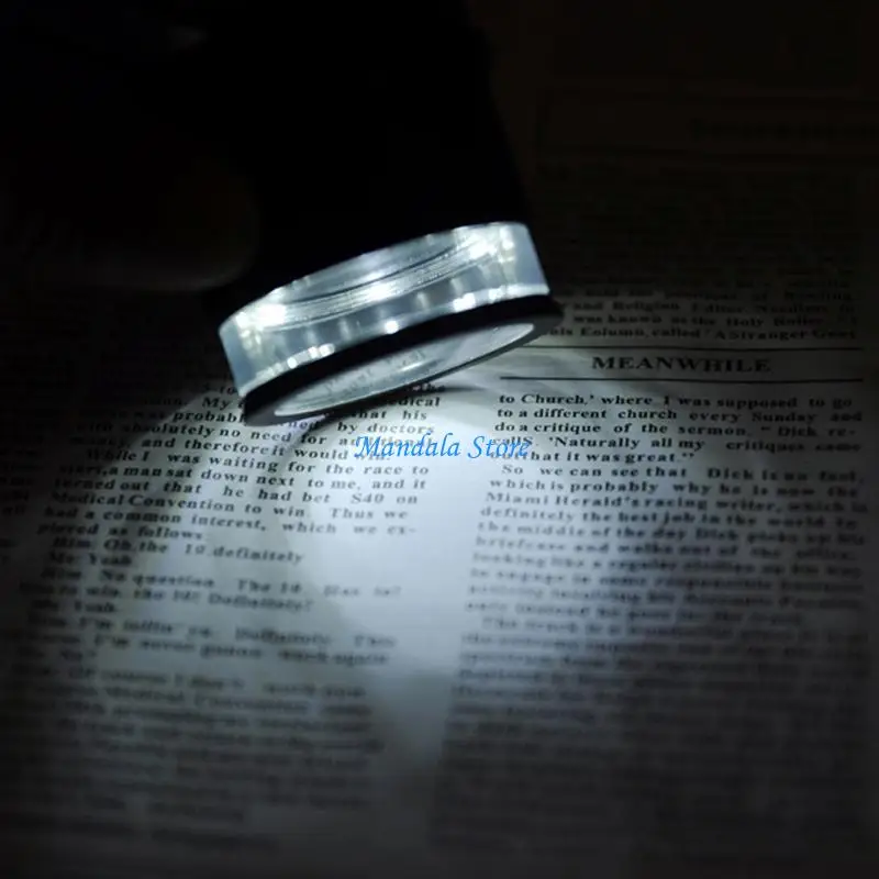 

U2JC Professional LED Magnifier 10X Stand Measuring Magnifier Scale Loupe with 8 LED