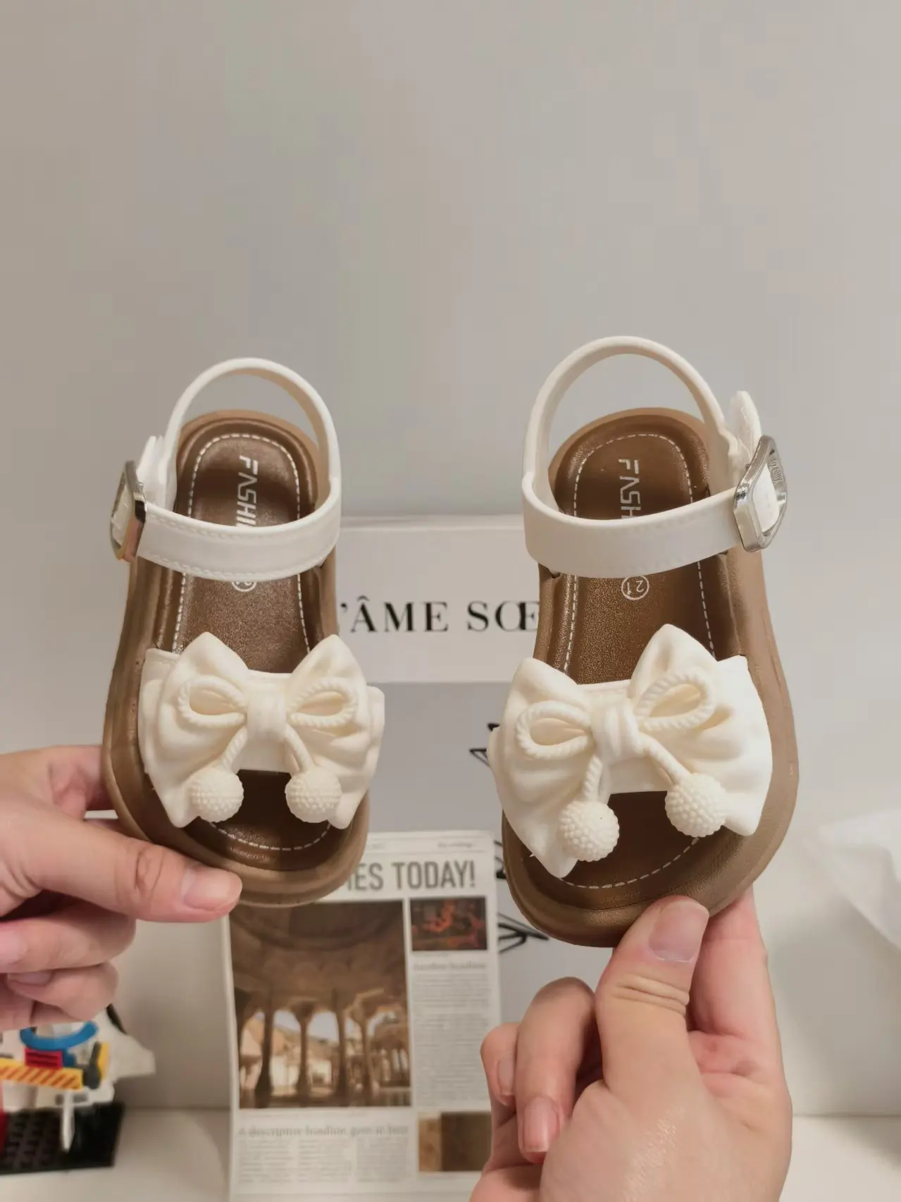 New Fashionable Girls Sandals Summer Bow Princess Sandals 3-14 Years Old Students Children Outside Wearing Versatile Sandals