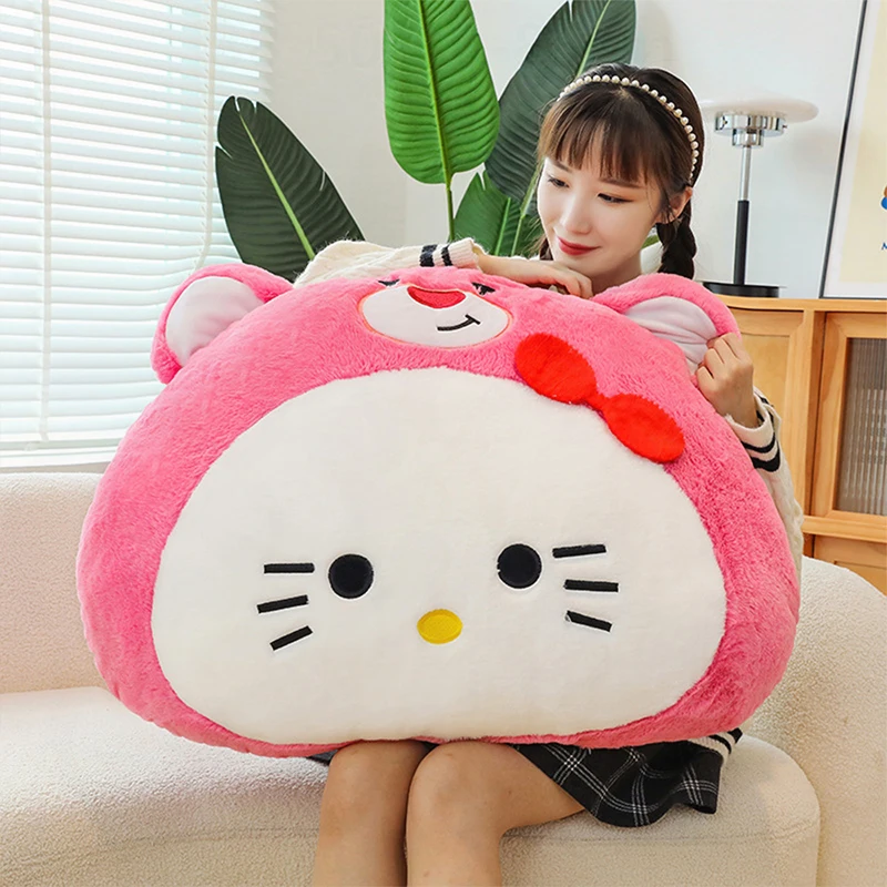 

60cm Sanrio Kawaii Hello Kitty Pillow Plush Toy Stuffed Doll Cute Cartoon Kt Cat Soft Pillow Large for Kids Birthday Xmas Gift