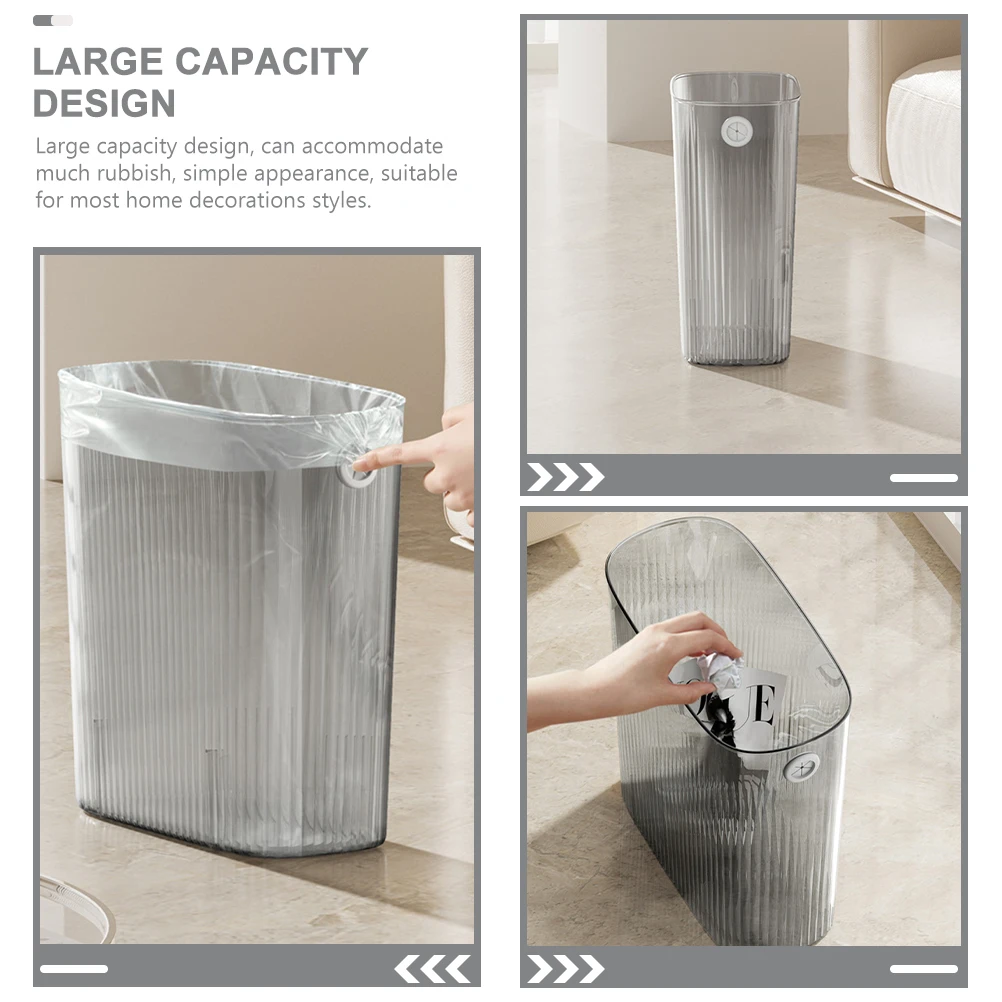 

Garbage Cans Light Luxury Trash Small Bin for Bathroom Slender Waste Basket Smart Toilet Kitchen