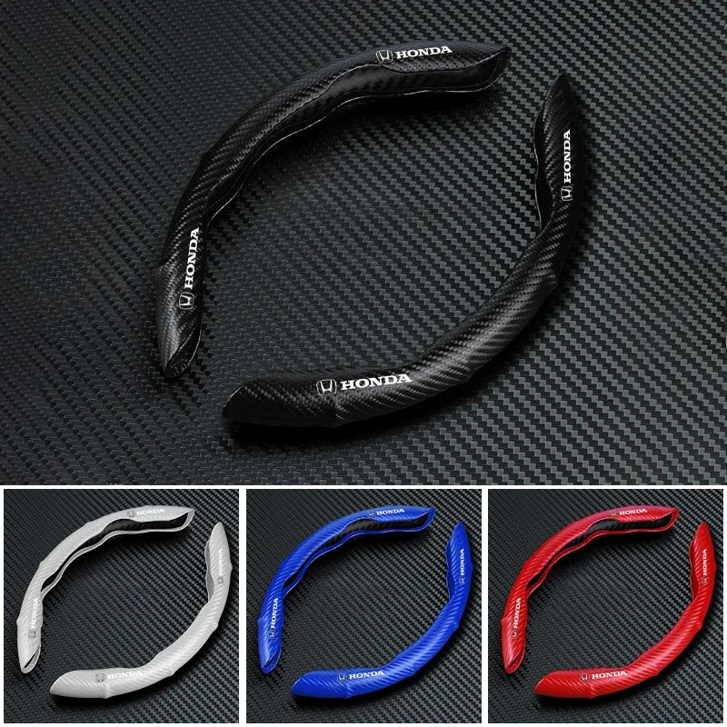 

Нескользящий чехол на руль автомобиля из углеродного волокна, Стайлинг для Honda Civic Mugen Accord Odyssey JAZZ CRV Fit Hrv Jazz CBR VTX VFR