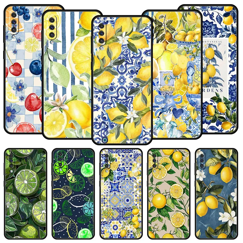 Summer Fruits Lemon Print Case For Samsung A56 A36 A26 A54 A52 A24 A14 A50 A72 A70 A06 A12 A22 A34 A42 A32 A04s A16 5G Cover