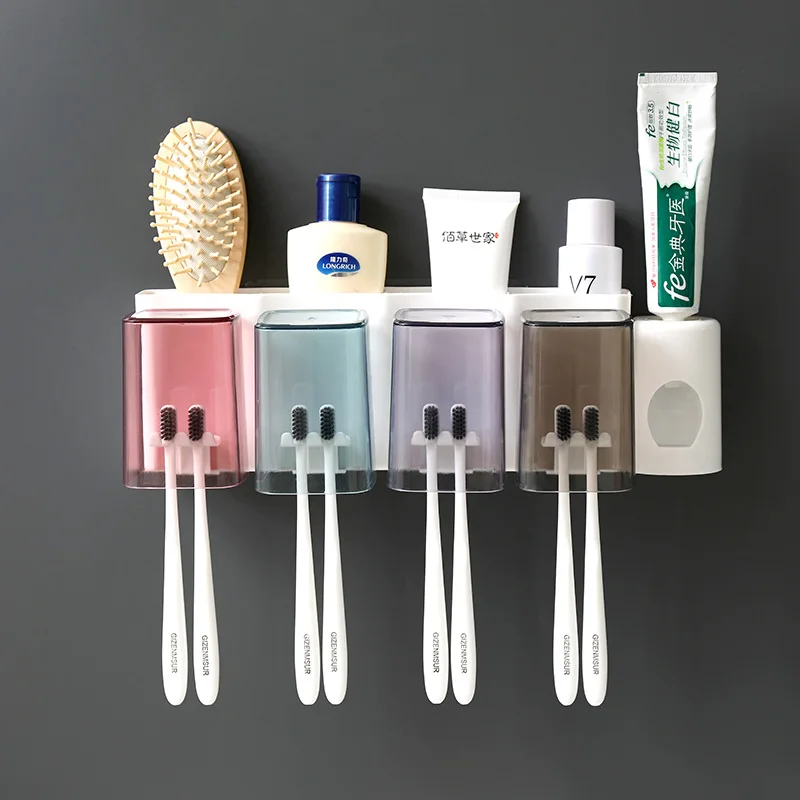 

Multifunction Bathroom Accessories Storage Toothbrush Holder Save Space Health Durable Easy to clean Home Toothpaste Dispenser