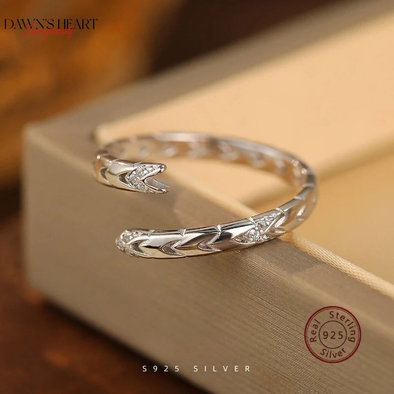 

DAWNS Vintage 925 Sterling Silver Snake Design Adjustable Rings For Women Engagement Wedding Jewelry Gift Female Jewellery