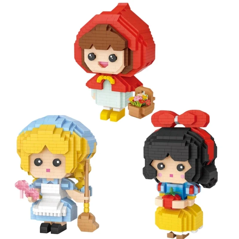 Snow White Fairy Tale Series Building Blocks Cinderella Little Red Riding Hood Small Particles Splicing Toy Model Ornaments Gift