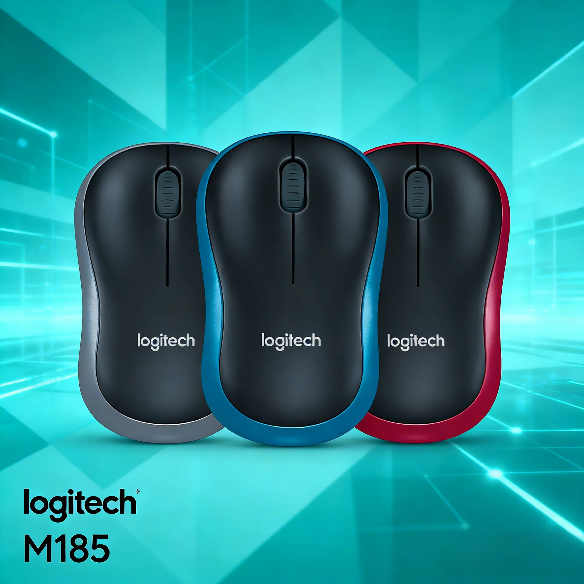 

M185 Logitech Wireless Mouse, Left Hand Friendly, USB, Portable Durable for All Computer Scenarios