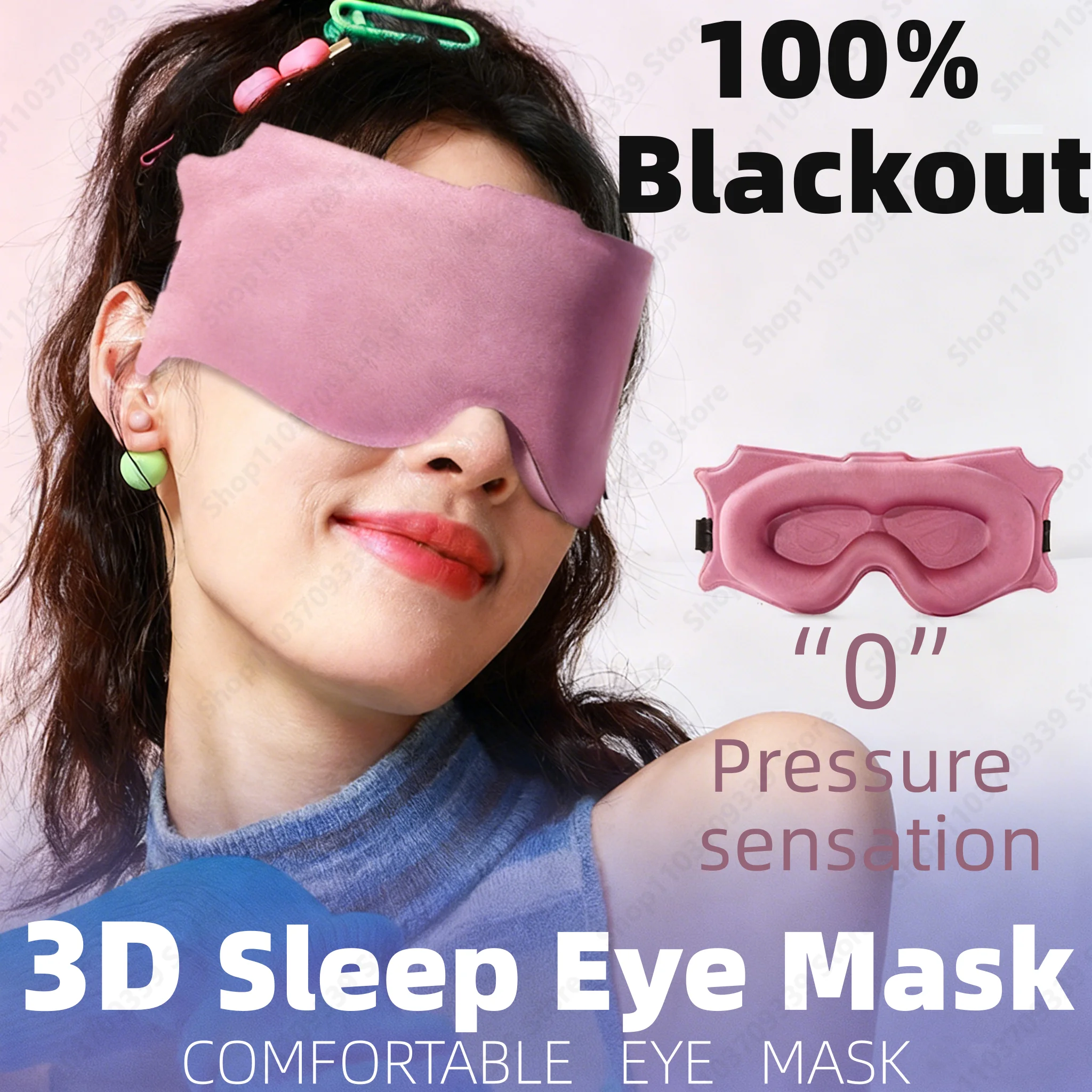 3D Adjustable Sleeping Eye Mask Travel Rest Aid Eye Cover Patch Paded Soft Light Blocking Sleeping Mask Blindfold Eye Relax Gift