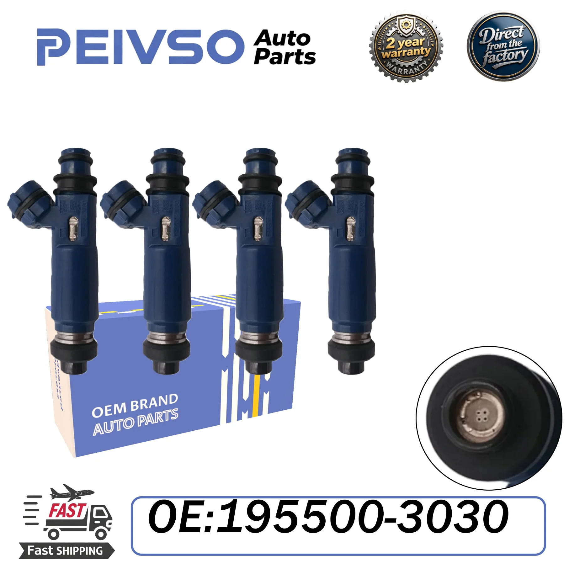 PEIVSO, 4 Stück, Einspritzdüsen, 195500-3030, 1955003030, für Mazda MX-5 1.6L, Baujahr 1998-2005, DAIHATSU Grand Move 1.6L, Baujahr 1998-2002.