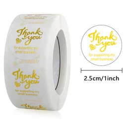 50-500pcs Gold Foil Thank You Stickers For Your Order White Adhesive Seal Label Sticker For Small Business Mailers Packaging Bag