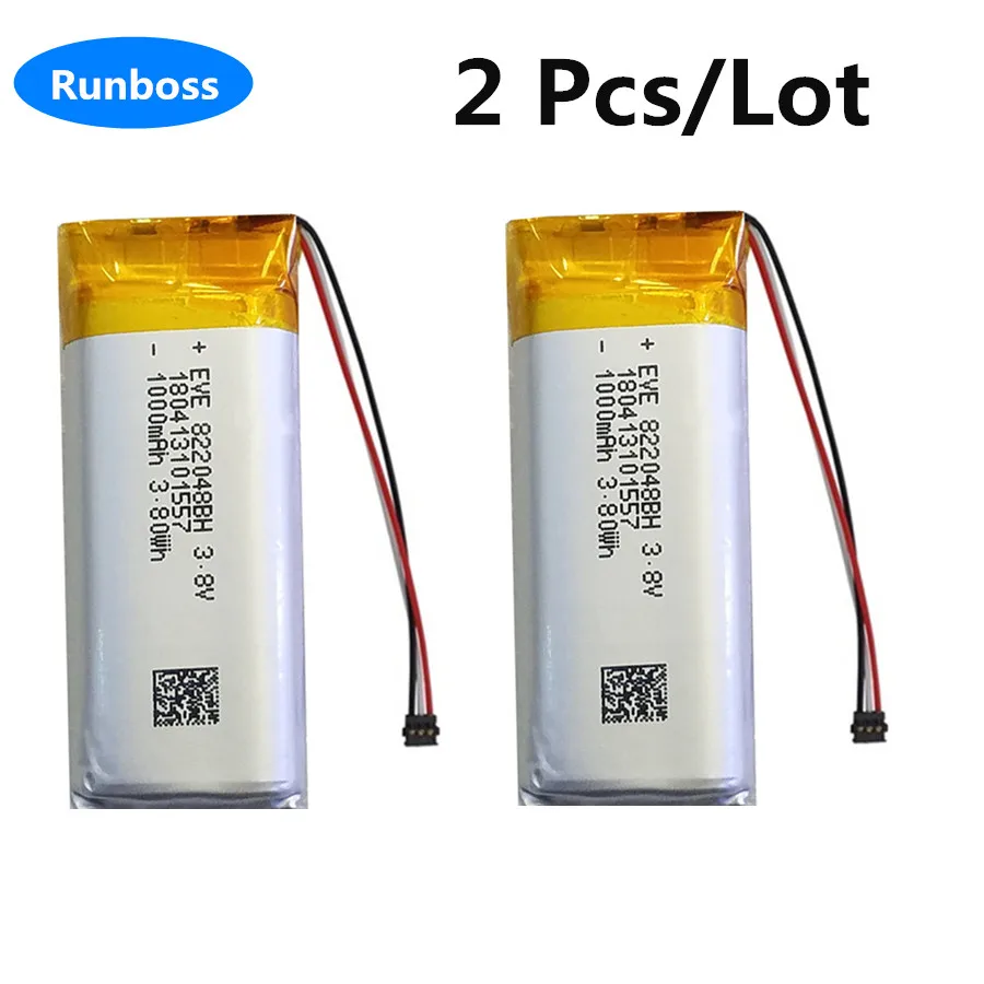 2pcs 3.8V 1000mAh 822048 Thermistor 3 Wires Polymer Li Lipo Battery 3Pin MX1.2 Connector Compatible For Valve Index Controller