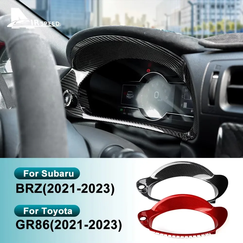 For Subaru BRZ Toyota GR86 2021 2022 2023 2024 2025 Real Hard Carbon Fiber Sticker Speedometer Dashboard Frame LHD Cover Decor