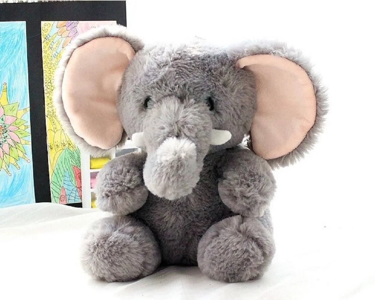 cute plush gray elepant toy high quality cute elephant doll gift about 35cm