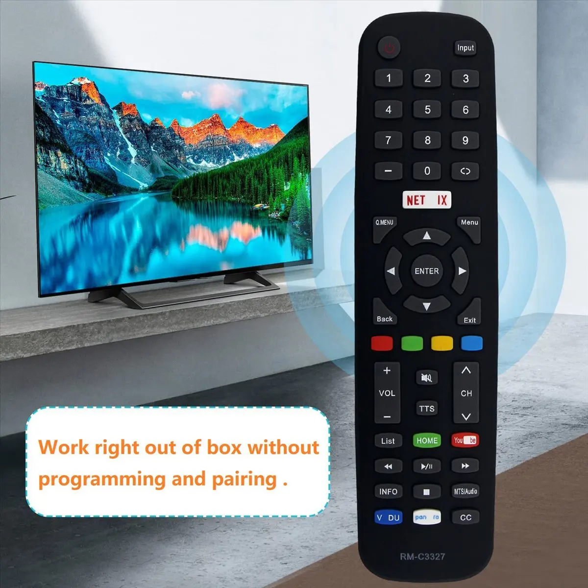 Control Remoto AB25 de Repuesto para Televisores Inteligentes JVC Polaroid LT-55E770 LT-49E770 LT55E770 LT49E770 40T2F 50T7U 60T7U