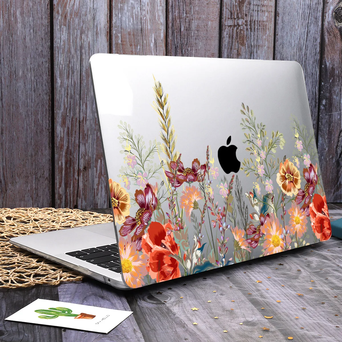 Floral Soft-touch Plastic Hard Case Cover for MacBook 2024 M3 Air13 15 M2 Pro Retina 11 12 13 14 16 inch M2 M1 A2337 A2179 A2338