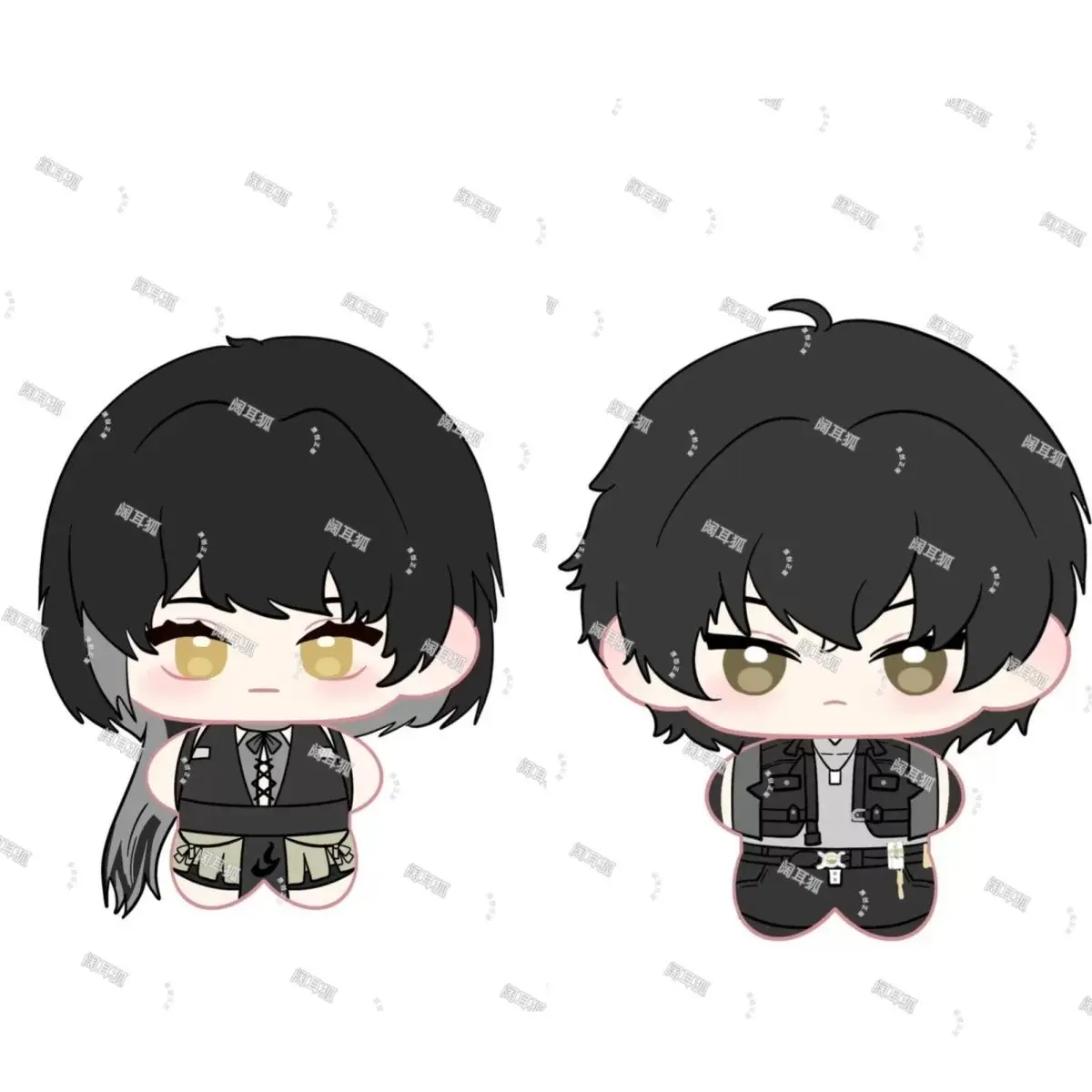 10CM Anime Wuthering Waves Rover 코스프레 플러시 배낭 장식 귀여운 플러시 펜던트 키 체인 크리스마스 선물