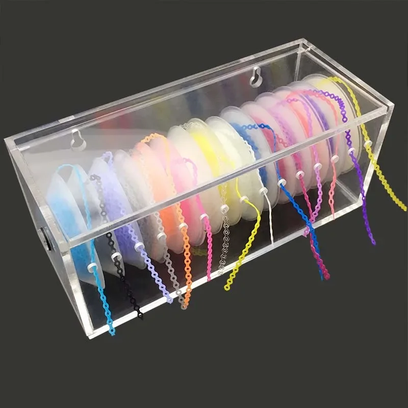 

1Pc Dental Power Chain Box Acrylic Rubber Chain Dispenser Placing Box Multifunctional Dentist Tool