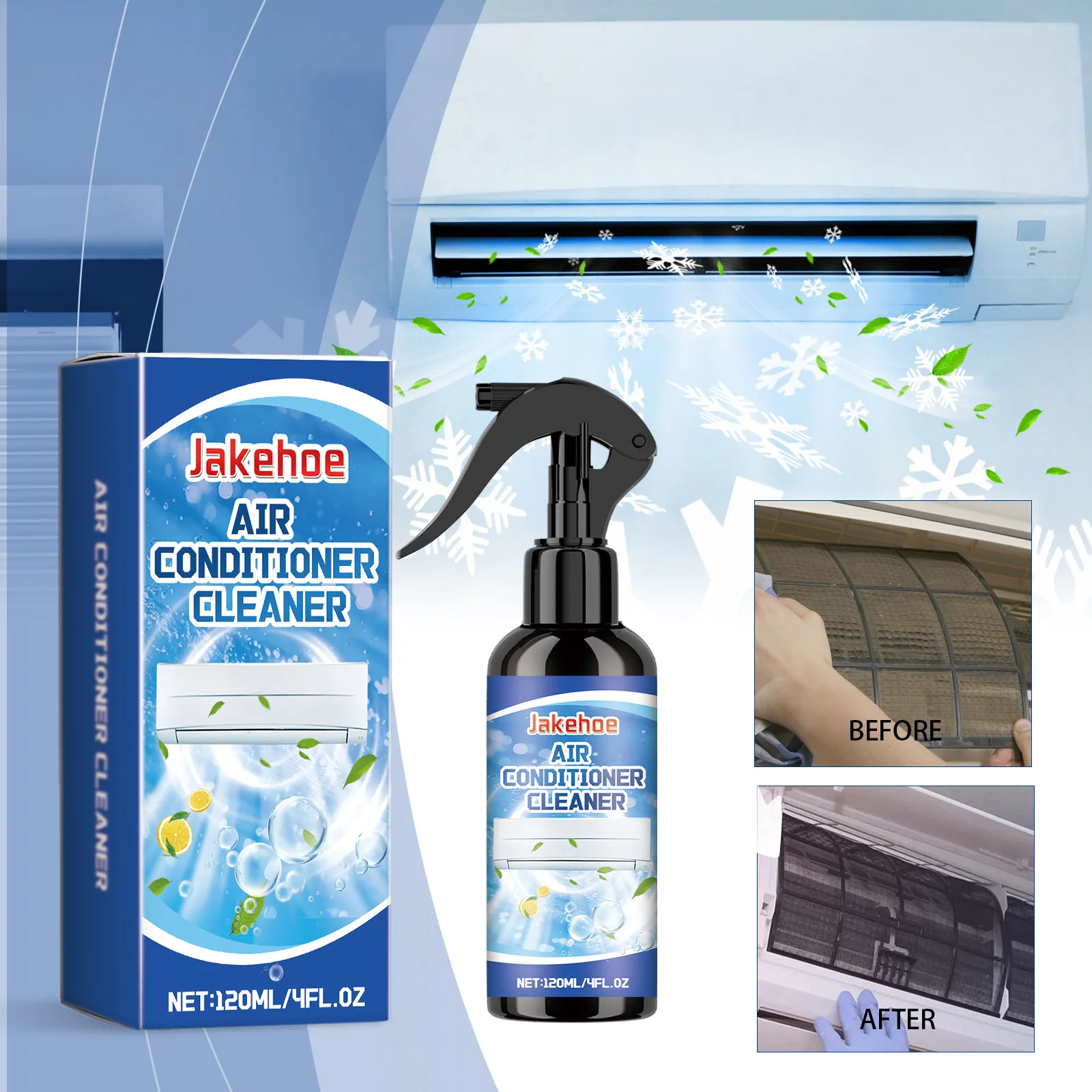 

Air Conditioner Cleaner Spray Delicate Foam No Disassembly Washing Dust Removal Odor Remover Deep Clean For Home And Car Air Con