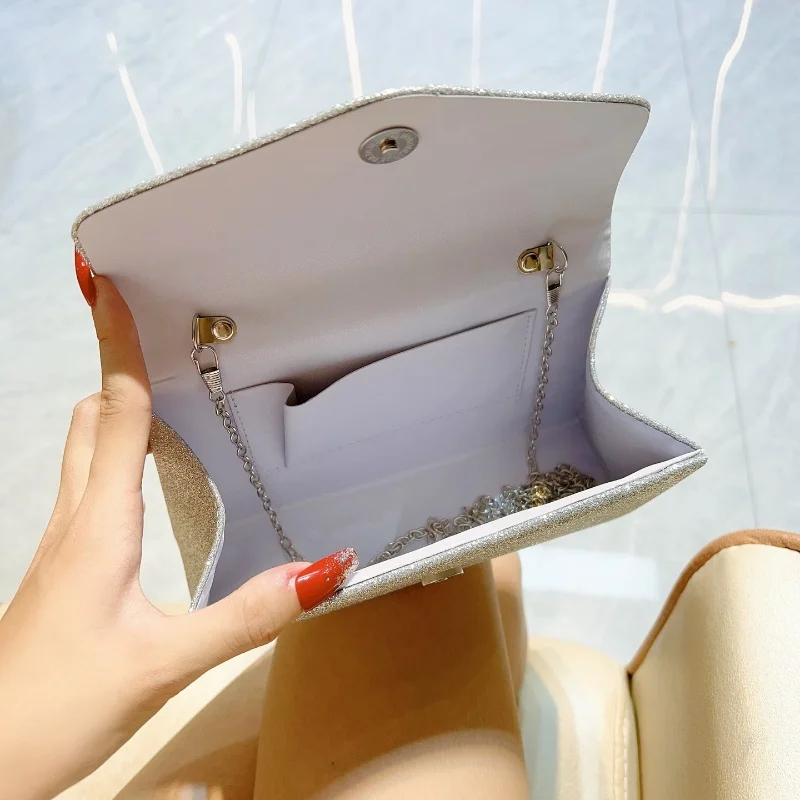 2025 ใหม่Elegantแฟชั่นสไตล์ฝรั่งเศสออกแบบกระเป๋าถือคลัทช์กระเป๋าRhinestoneกระเป๋าถือผู้หญิงไหล่กระเป๋า