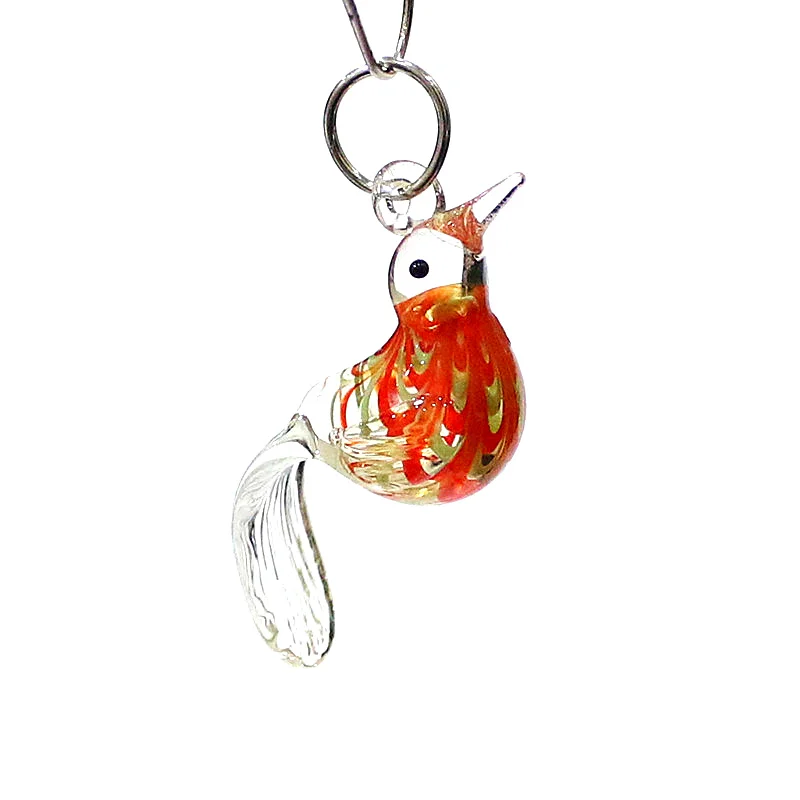Colorful Mini Charm Bird Glass Pendant DIY Jewelry Making Supplies Window Garden Hanging Ornament Wedding Valentine Party Gift - view 3