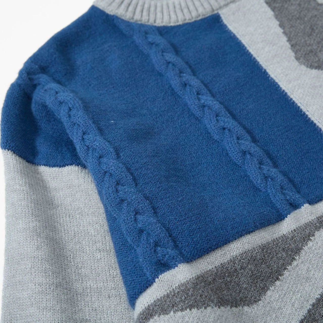 سترة ريترو المرقعة 2025 الشتاء الرجال عادية متماسكة البلوز البلوز Y2K الشارع الشهير تريكو