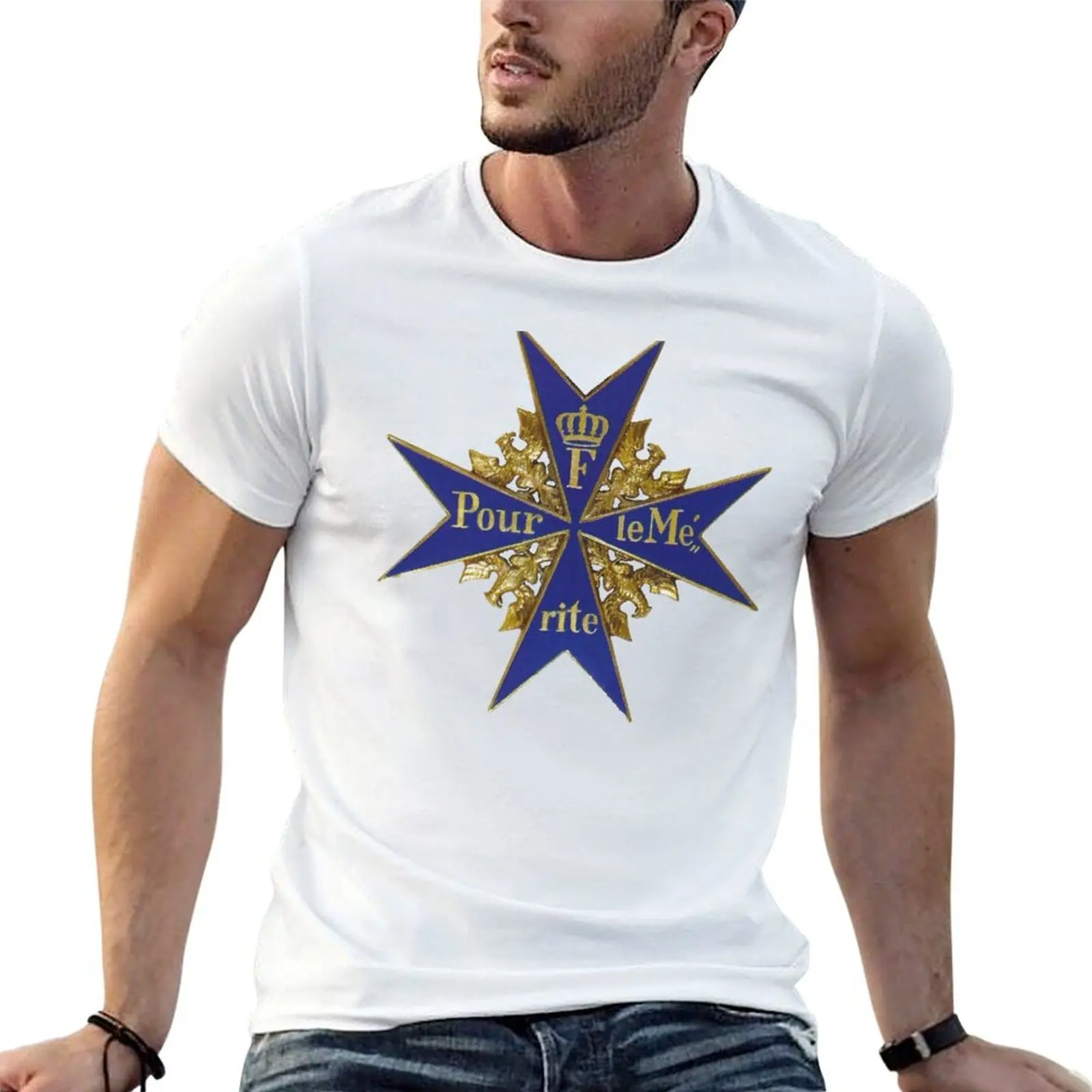 Kingdom of Prussia..Pour le Merite, le t-shirt décontracté allemand Blue Max résistant aux taches