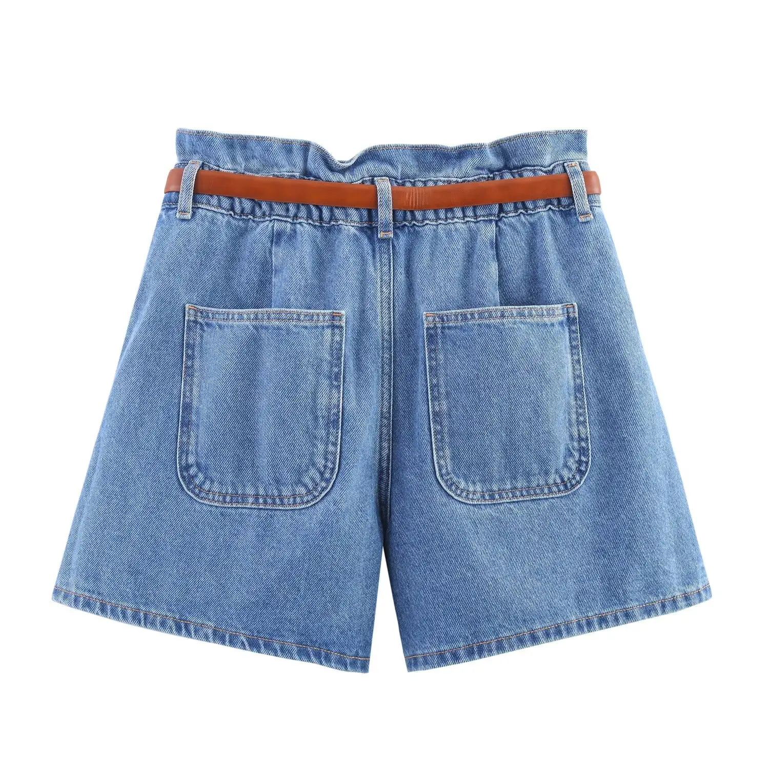 2025 Summer New Products Women's Fashion Commuting All-match High Waist Paper Bag Denim Casual Shorts 8228/028