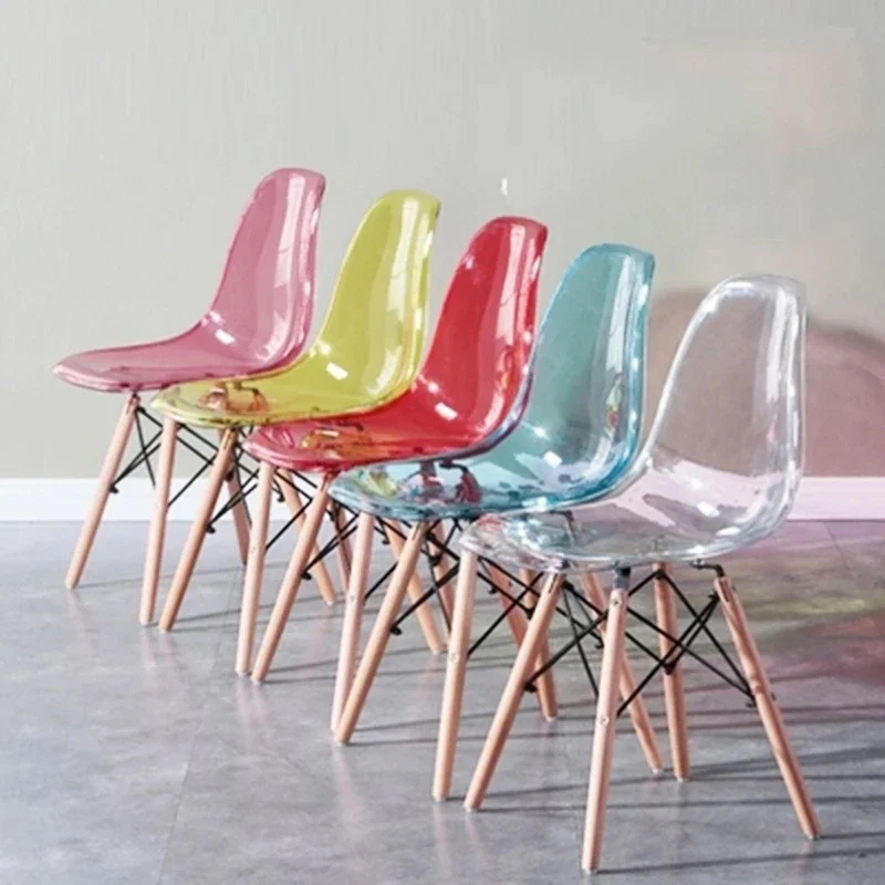 Nordic Acrylic Shell Lounge Dining Chair Simple Home Back Stool Leisure Negotiation Business Chair Transparent Plastic Stool