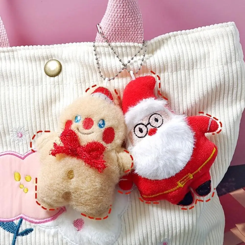 Cute Cartoon Plush Christmas Series Doll Ornaments Hanging Backpack Plush Decoration Pendants Santa Doll Creative Doll Gifts