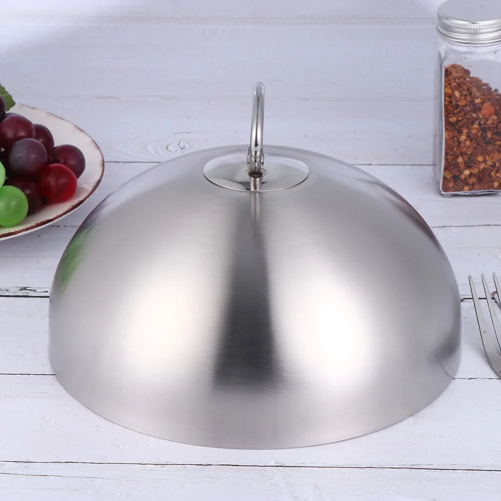 

1Pcs Practical Stainless Steel Food Protector Cover with Hanging Holes for Home Use Silver Steak Cover Steak Protector