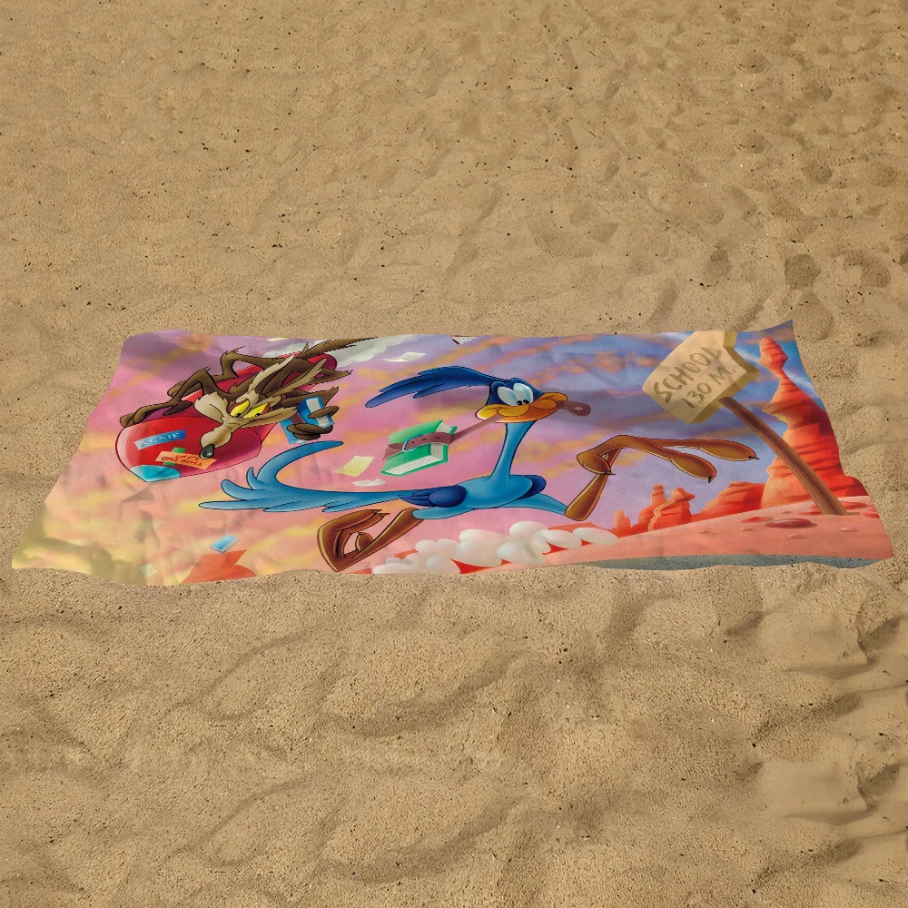 L-Looney Cartoon T-Tunes Towel Pool Beach Towel Portable Quick Fast Dry Sand Outdoor Travel Swim Blanket Thin  Mat Bath Towel