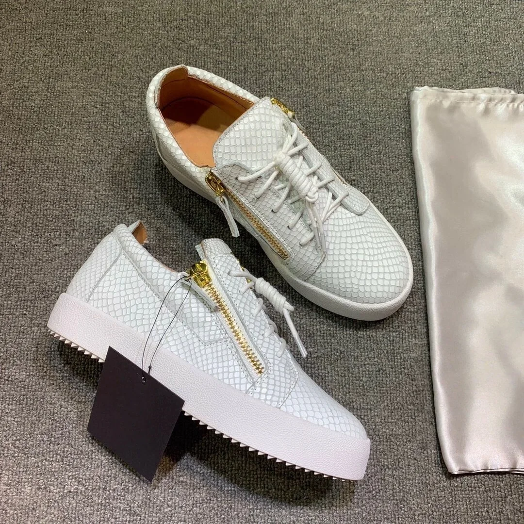 

New Fashion Casual Sneakers for Men Brand Designer Women Tennis shoes Luxury Real Leather GZ Loafers Sports shoes 35-48 G0641
