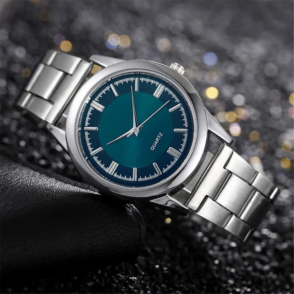 New Fashion Round Quartz Fashion Dial Casual Watch Stainless Strap Fashionable Clock Wristwatch For Men Relojes