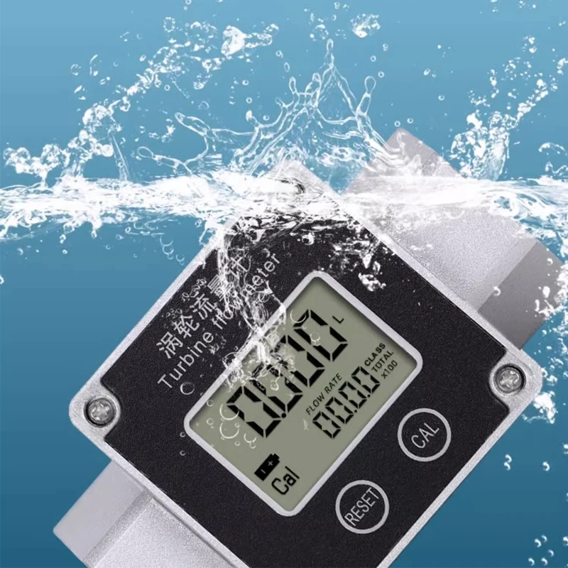 مقياس تدفق التوربينات الرقمي 10-1666 لتر/دقيقة لإمداد طاقة المحطة السائلة بواسطة مقياس تدفق البطارية