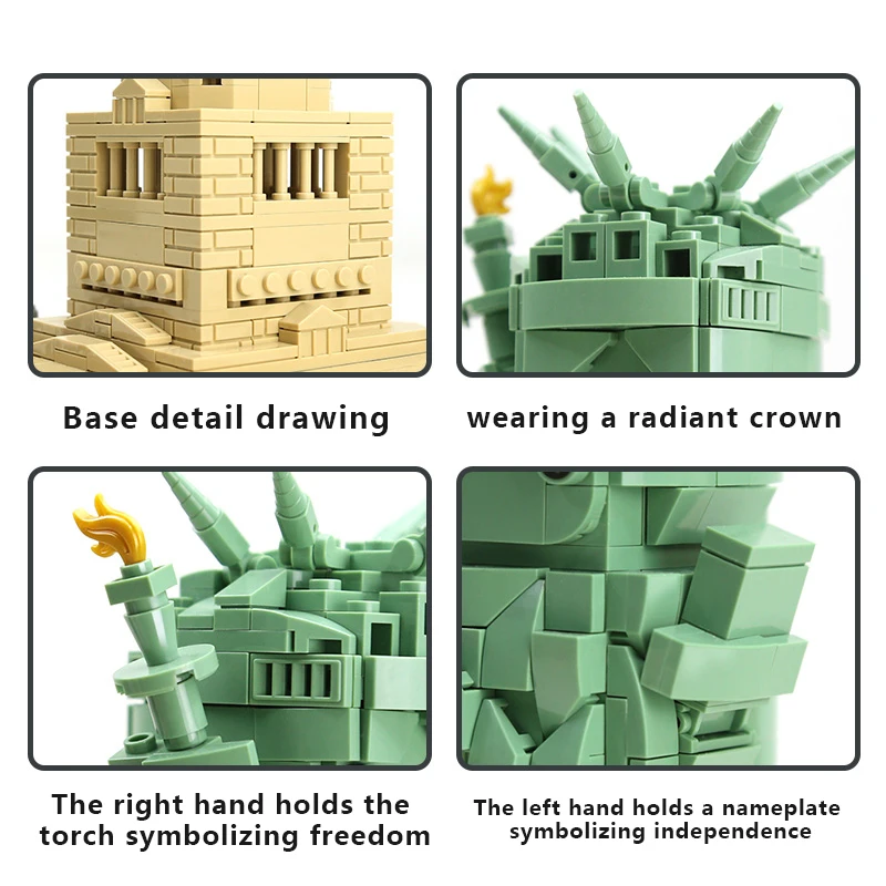 1577 Pieces Architecture Statue of Liberty Large Collection Building Blocks Set Model Gift for Kids and Adults Compatible