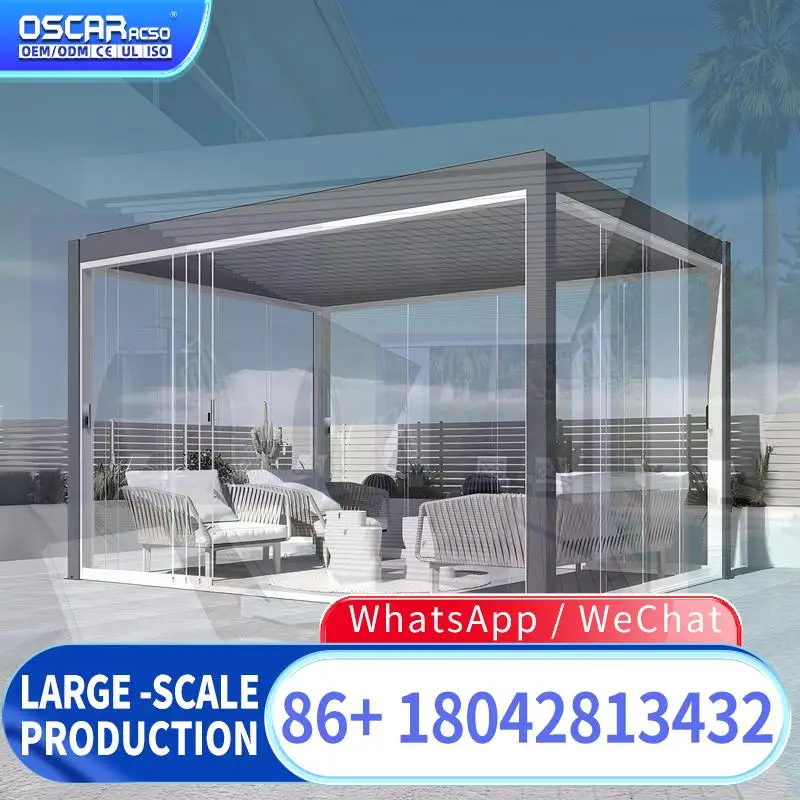 16x16 Feet Wall Mounted Outdoor Pergola Ideal for Backyard Patio Balcony with Gazebo Pavilion Features pergola