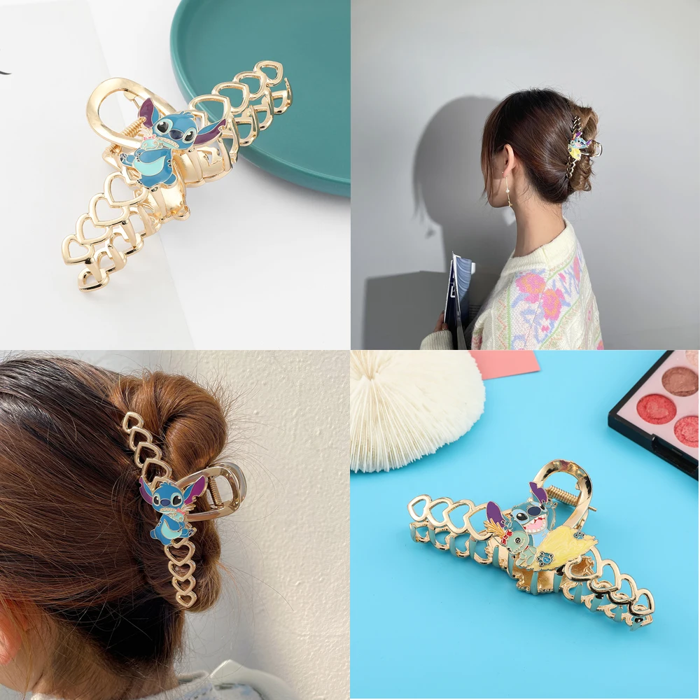 Disney Anime Lilo & Stitch Fashion Hair Claw Classic Cartoon Figure Stitch Crab Clip Hair Accessories Woman Wild Casual Jewelry