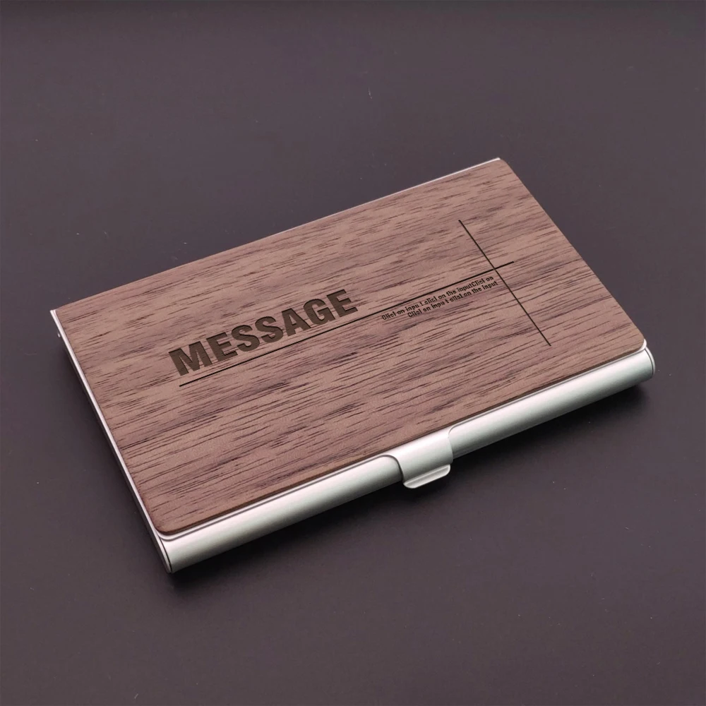 1PC Hot Sale Personalized Text Laser Dark walnut color Wooden Ornament For Bussiness Supplies